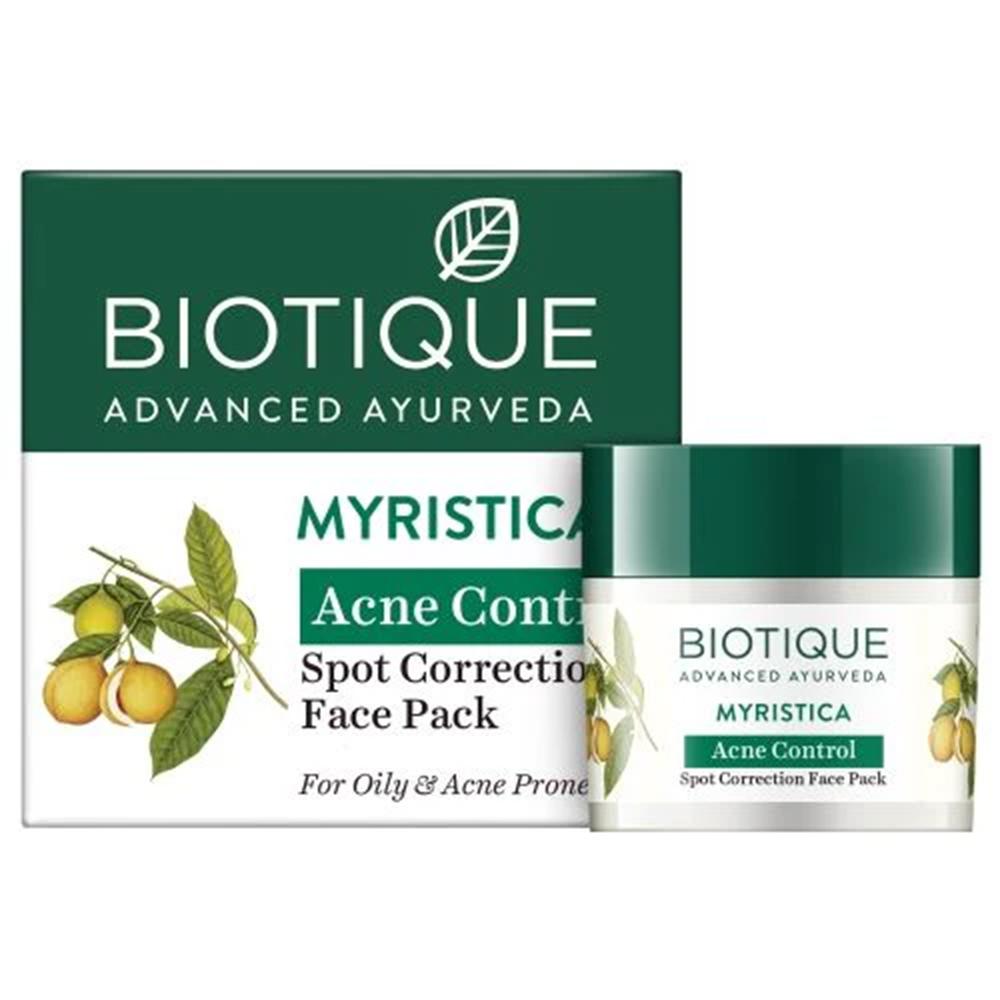 

Biotique Myristica Anti Acne Face Pack For Oily Skin – Spot Correcting Treatment For Breakouts, 20g