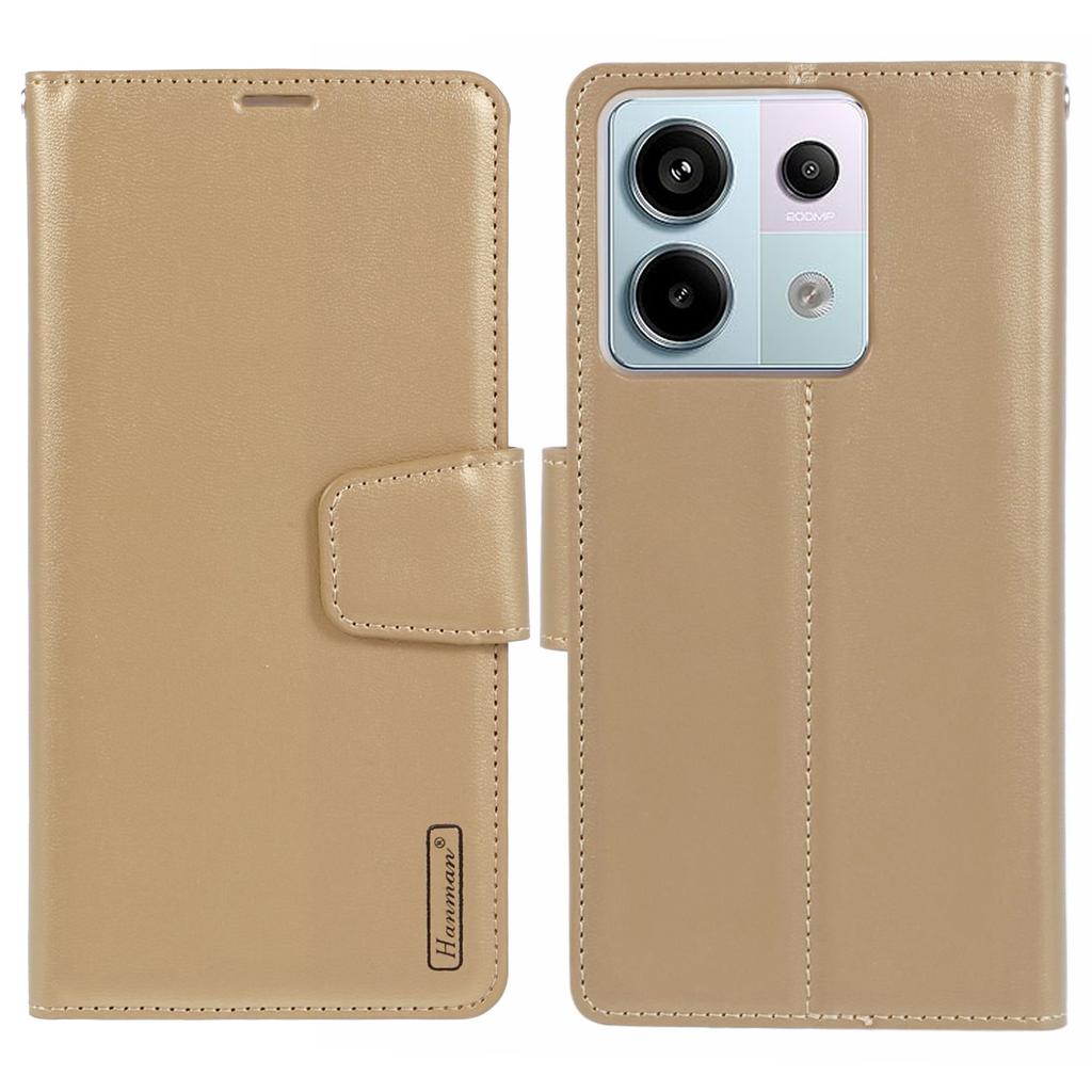 HANMAN Mill Series for Xiaomi Redmi Note 13 Pro 5G/Poco X6 5G Case PU Leather Phone Cover Wallet