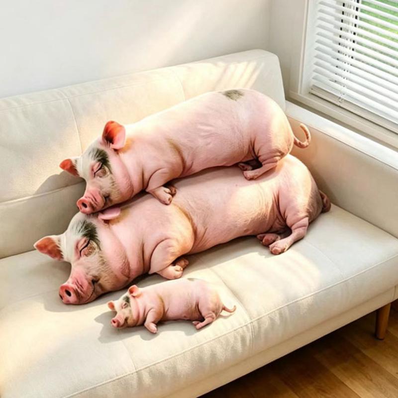 2560Cm Simulated Pink Pig Plush Throw Pillow Stuffed Wild Animal Cushion Back Support Plushie Sofa Chair Decor Man Gift