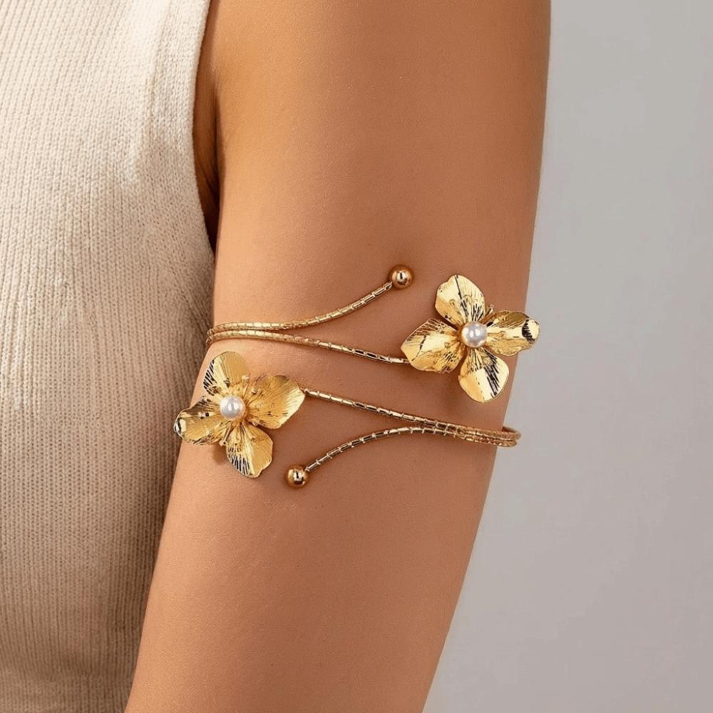 Tropföl Blumen Armband Bohemian Armband Exquisiter Offener Armreif Urlaub
