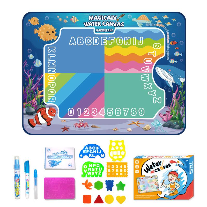 Magic Water Canvas Children Water Painting Blanket Early Learning Oversized Animal Dinosaur Numbers Magical Color Diy Toy