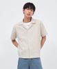 Sekeondeusolteu Striped Washed Half Shirt (Beige)