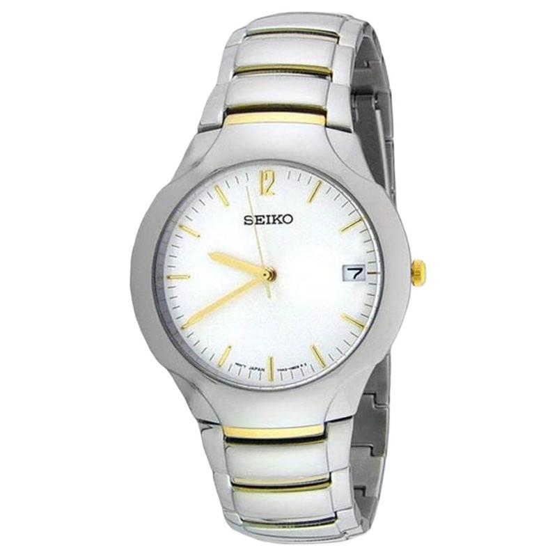 SEIKO 30 meters waterproof Quartz Steel Strap 35mm men s watch white dial SGE790 белый