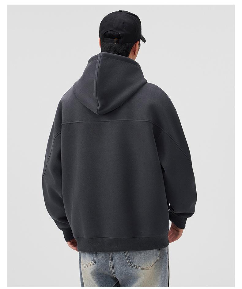 High-End American Men's Heavyweight Pullover Hoodie - Casual Autumn Trendy Jacket