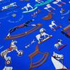 [USED]HERMES Carre moi le cheval me about the blue scarf, 90, "Raconte (Tell horse)," silk, tones.