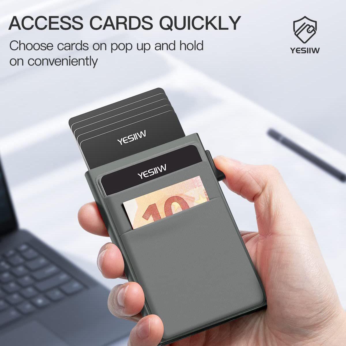 Мужской минималистичный ультратонкий RFID-защитный металлический кошелек — фото 10