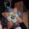 Handmade Leather Car Keychain Flower Series, High-End Retro Style