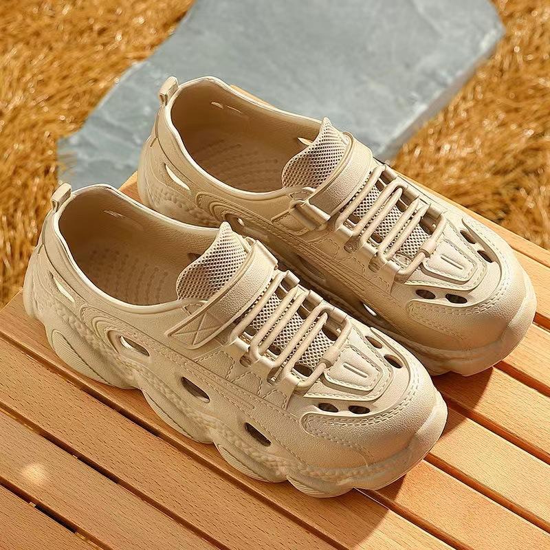 Sommer EVA Einfarbige Sandalen Geschlossene Zehenpartie Wickelabsatz Plateau Slipper Strandurlaub Leichte Rutschfeste Sandalen Sandalias 2025