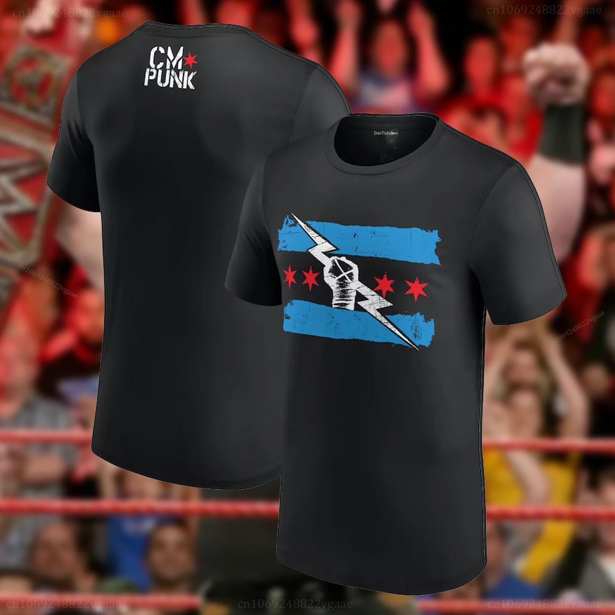 

Летняя футболка CM Punk Футболка для рестлинга Винтажная хлопковая Футболка чемпиона по боксу Хлопковая одежда для спортзала Тренировочная футболка Детский размер для мальчика и девочки 3XL