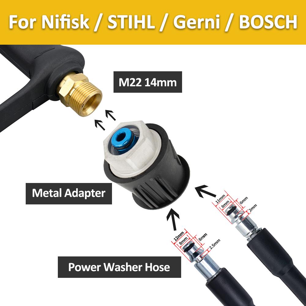 Pressure Washer Water Swivel Gun for Car Cleaning Hose Connector For Karcher Nilfisk Parkside Bosch Quick Connector
