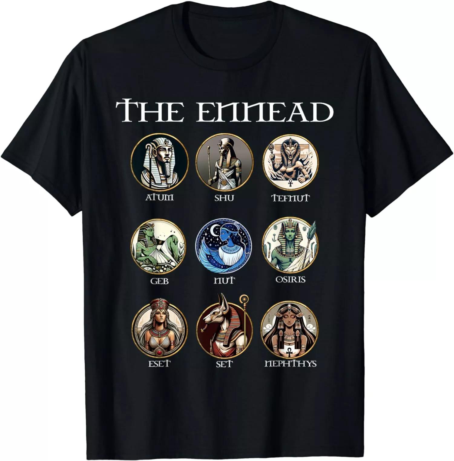 The Ennead Ancient Egyptian Gods Mythologys Design TShirt 100 Cotton ONeck Summer Short Sleeve Casual Unisexs Tshirt Size S3XL S