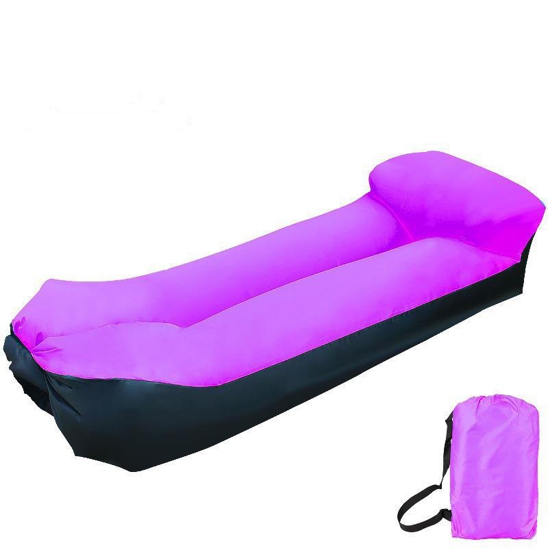 Inflatable Banana Bed Folding Sofa Pillow For Beach Air Bed Portable Outdoor Camping Air Cushion Sleeping Bed With Pillow