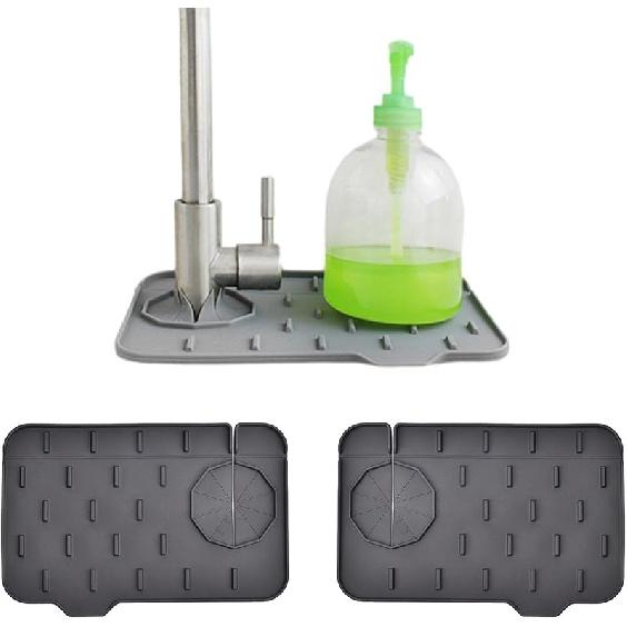 Sink Splash Guard, Pack of 2 Mini Kitchen Faucet Mat, Can be Used on Both Sides, Tap Sink Splash Guard, Splash Guard, Suitable for Kitchen Sink,