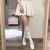 Lolita Lace Knee Socks White Women'S Ribbon Bow Medium Stockings Jk Autumn Thin Calf Socks