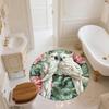 Flower Parrot,Round Area Rug,Carpet Rug for Living Room Bedroom Sofa Playroom Decor,Non-slip Floor Mat