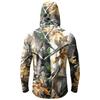 Men's Casual Long Sleeve Hoodie Lightweight Sun Protection Jacket Leaf Camouflage Print Outdoor Sportswear with Hood and Zipper Pocket