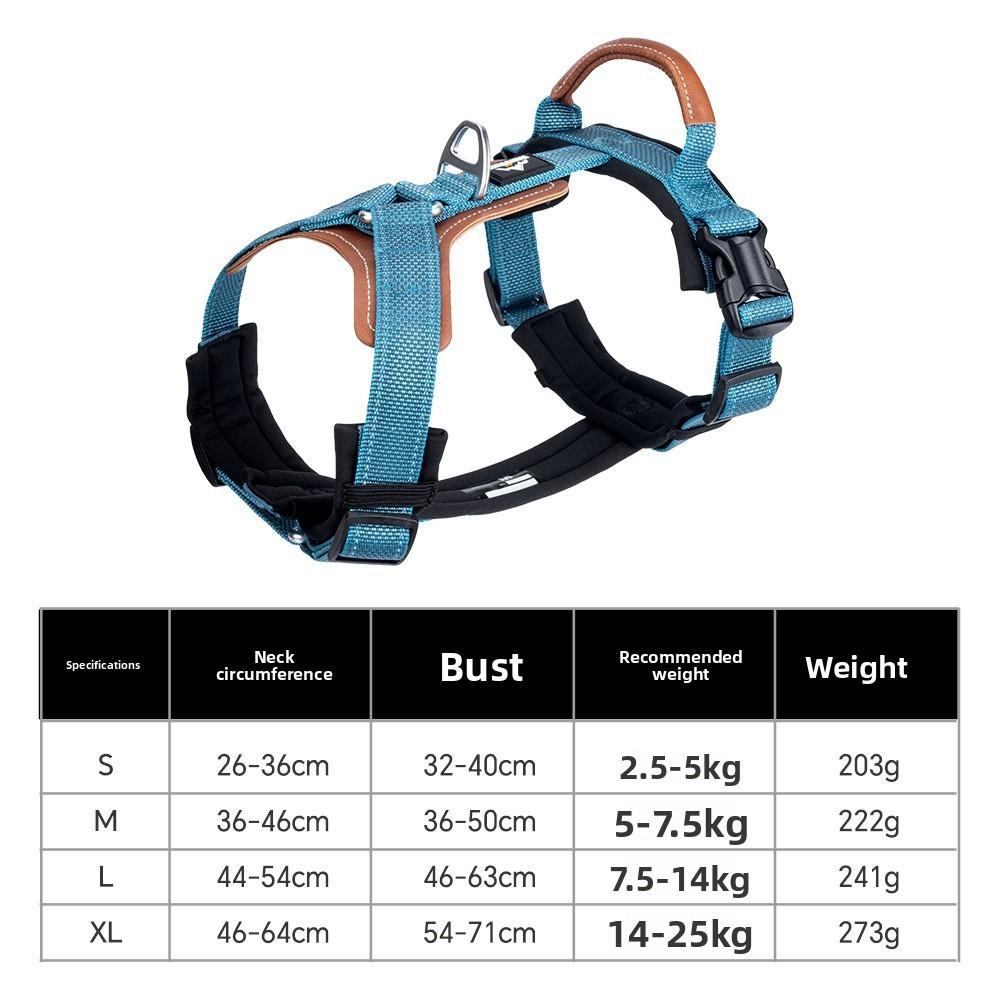 Pet Harness With Reinforced Leather Back Support No Resist Durable For Active Dogs