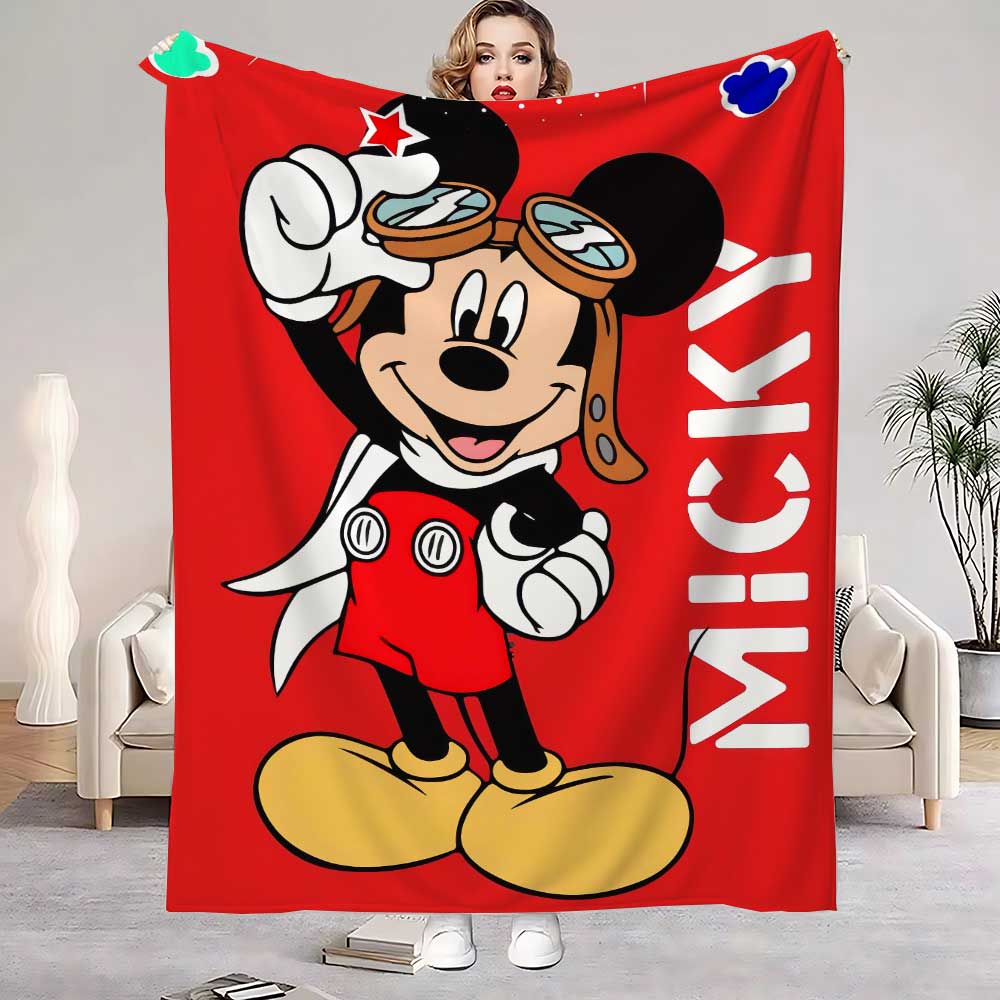 

Black-eared Mouse Couch Throw Blanket for Bed Decorative Sofa Blankets Home Bedspread the Warm Winter Knee Double School Anime 75x90cm