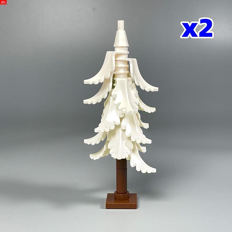 MOC Bricks Plant Winter Tree Model Forest Bush Pine Building Block City Street House Cottage Scene Decoration Kid Toy Gift