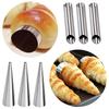 BOMSTOM 10-Piece Cone Shape Cake Roll Molds, Stainless Steel Cylinder Roll Formers, Silver Baking Tools