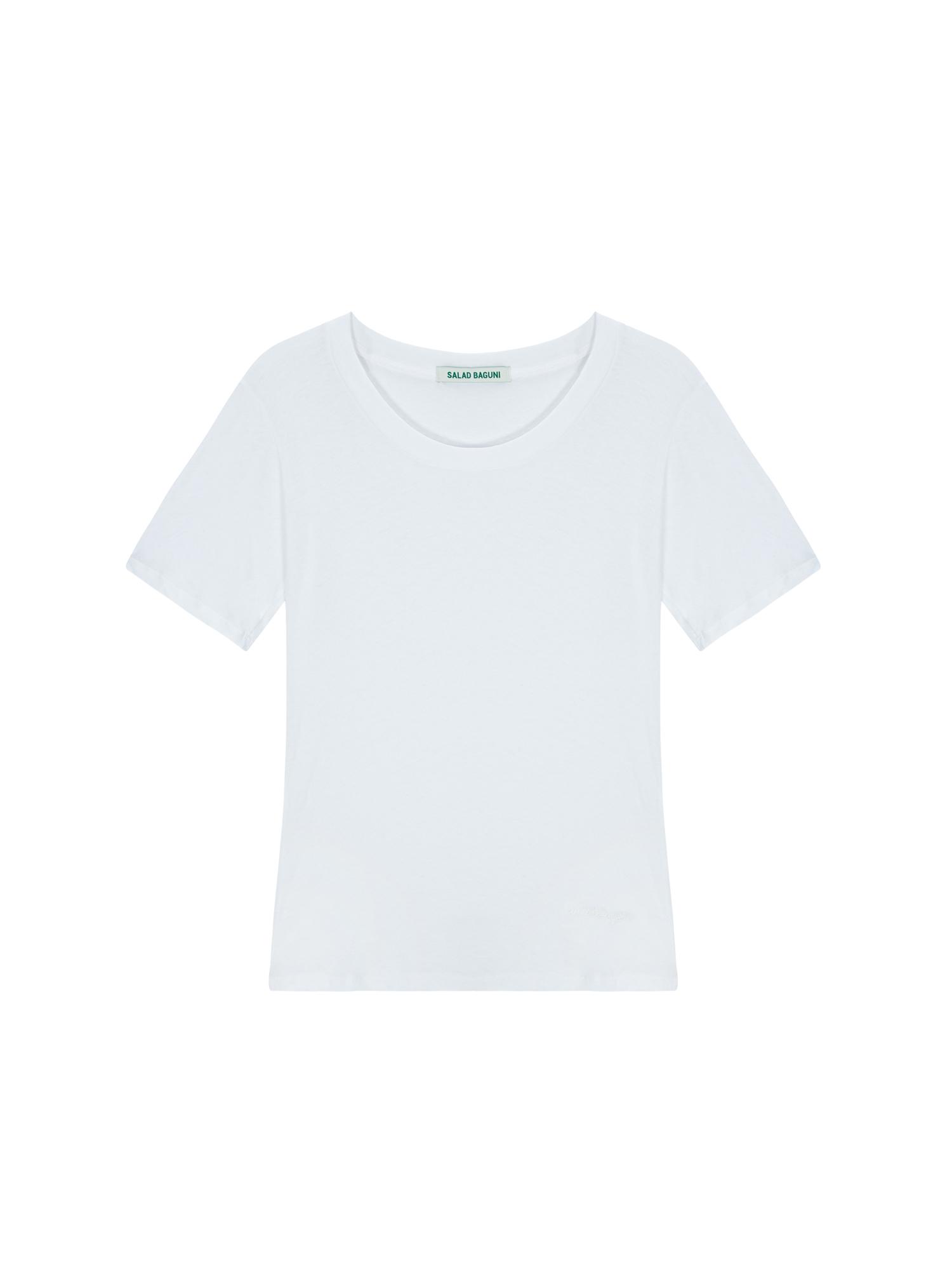 Salad Basket Soft U-Neck Signature Tee - White Free