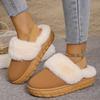 Fashion 2025 New Cotton Slippers Women's Winter Platform Non-slip Fleece Warm Wool Slippers