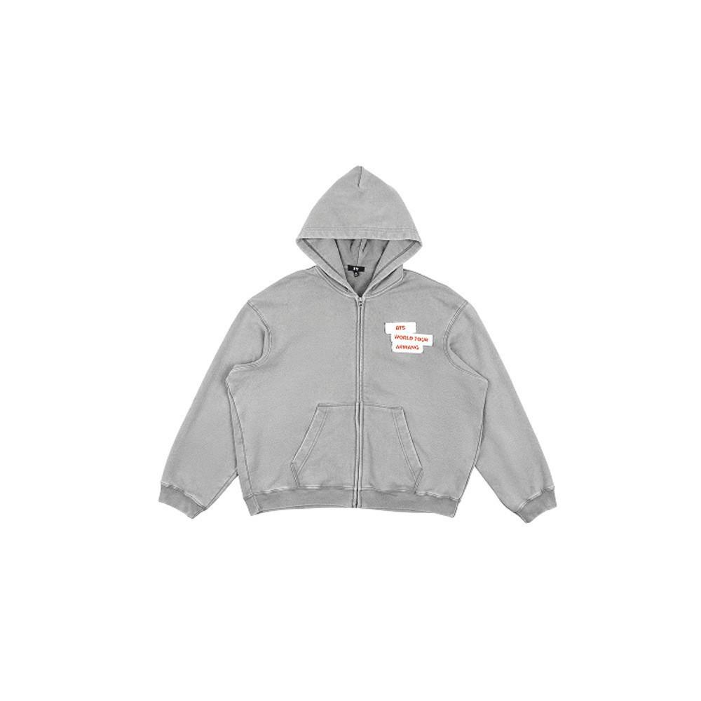 ARIRANG WORLD TOUR Tournée de Tian Zhengguo Vêtements tendance Troupe de la jeunesse pare-balles Sweat à capuche gris usé M gray