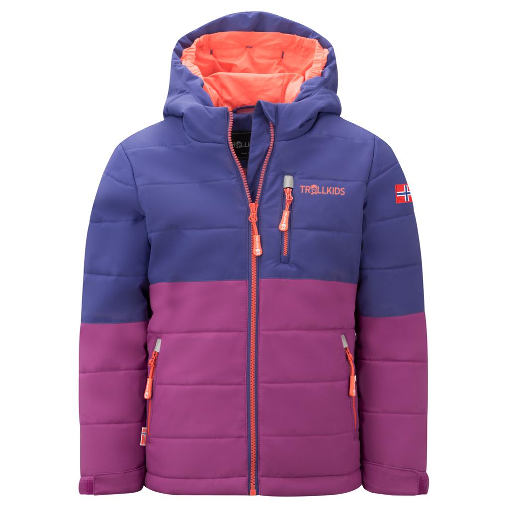 Kurtka zimowa dziecięca Trollkids Kids Hemsedal Snow Jacket XT ocieplana wodoodporna fioletowa (513-154)