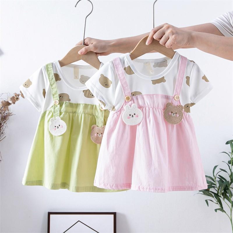 Toddler Girl Dresses Casual Short-sleeve Straps Cute Floral Sundress Summer