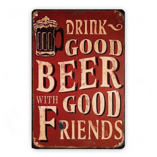 Cold Beer Posters Vintage Metal Tin Signs Drink Retro Bar Club Pub Restaurant Wall Art Decoration Plate