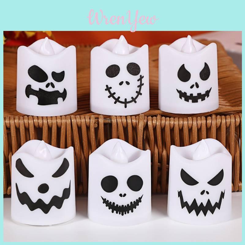 Ghost Halloween Led Candle Lamp With Multicolor Lighting For Spooky Events