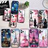 BF87 Paris Eiffel Tower Soft Shell Phone Case for iPhone 16 15 14 13 12 Pro Max Plus Mini
