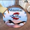 Custom Name The Smurfs Printed Round Rug Carpet Chair Rug Area Rug Entryway Doormats,for Office Chair Living Room Bedroom Kitchen Room.