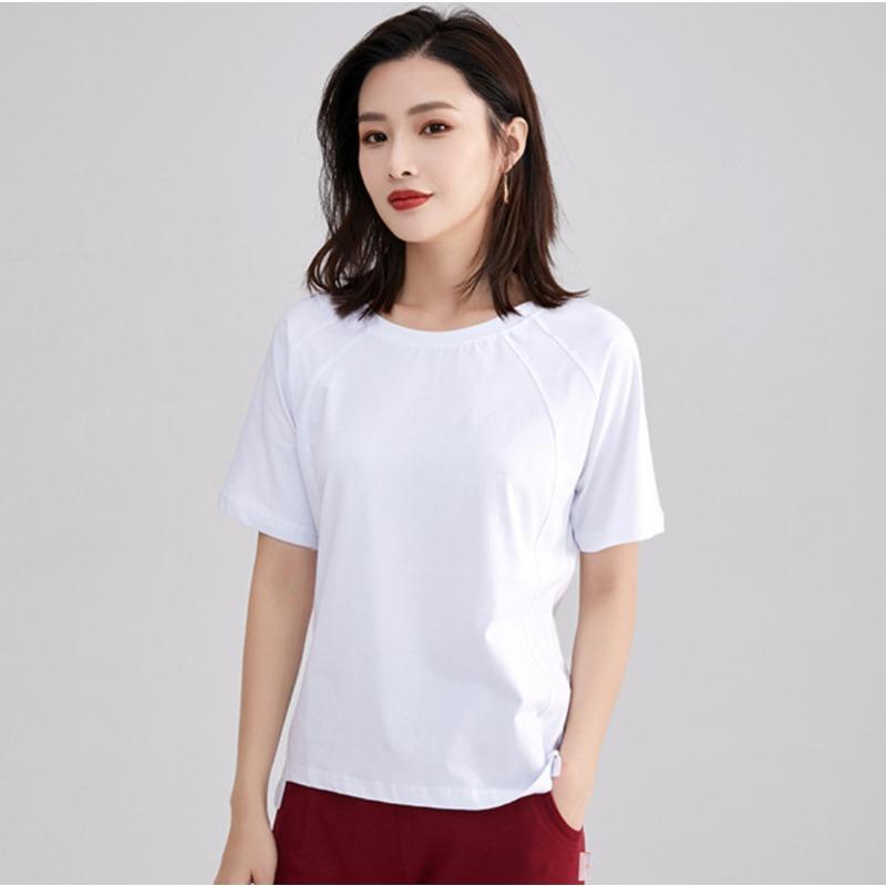 Spring New Short-sleeved Ins Korean Version T-shirt Girls Round Neck Casual Printed Tops Fashionable and Cute Women's Clothing