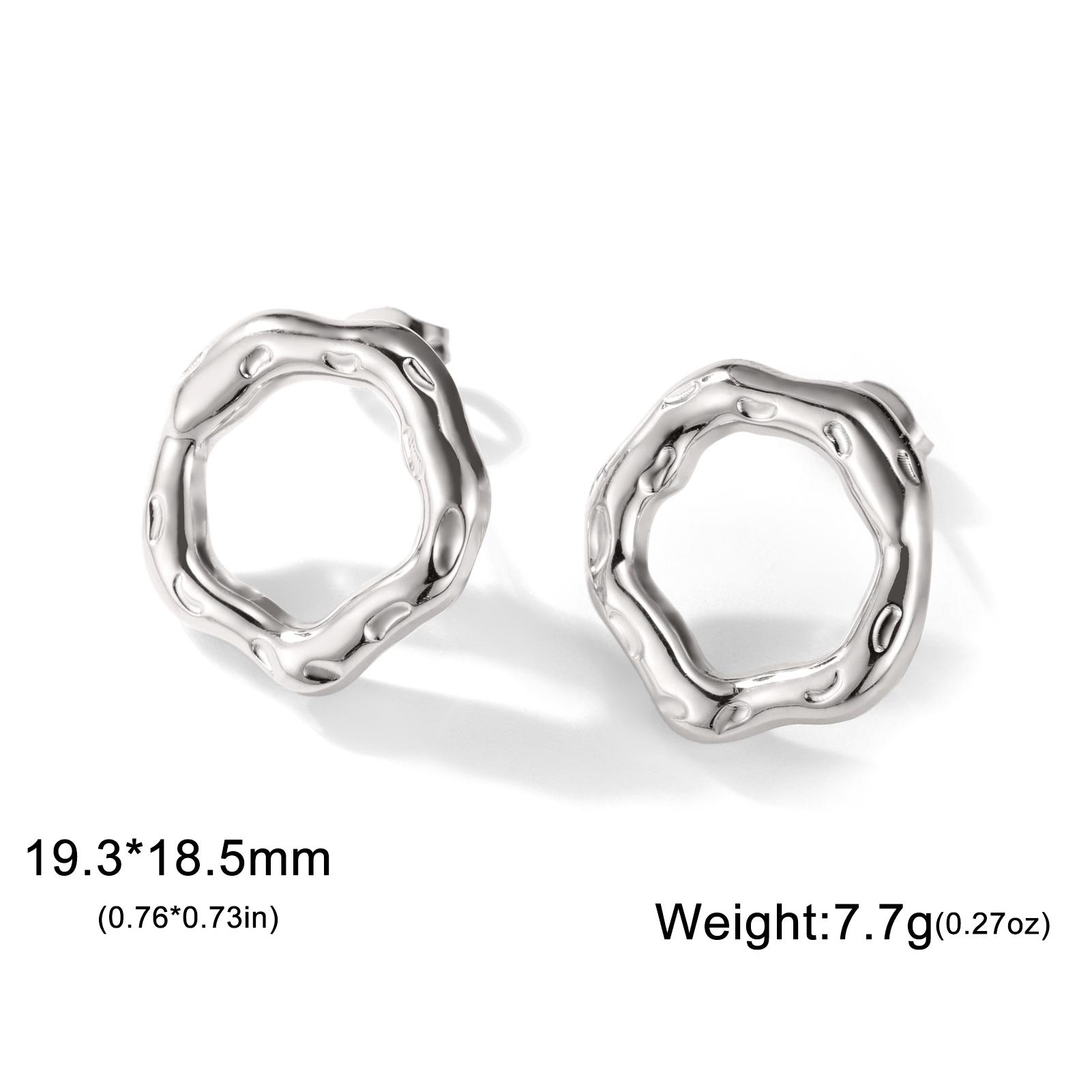 

Irregular Circle Geometric Stud Earrings Woman Stainless Steel Earrings Gold Plated Jewelry Trend Party Valentine s Day Gifts