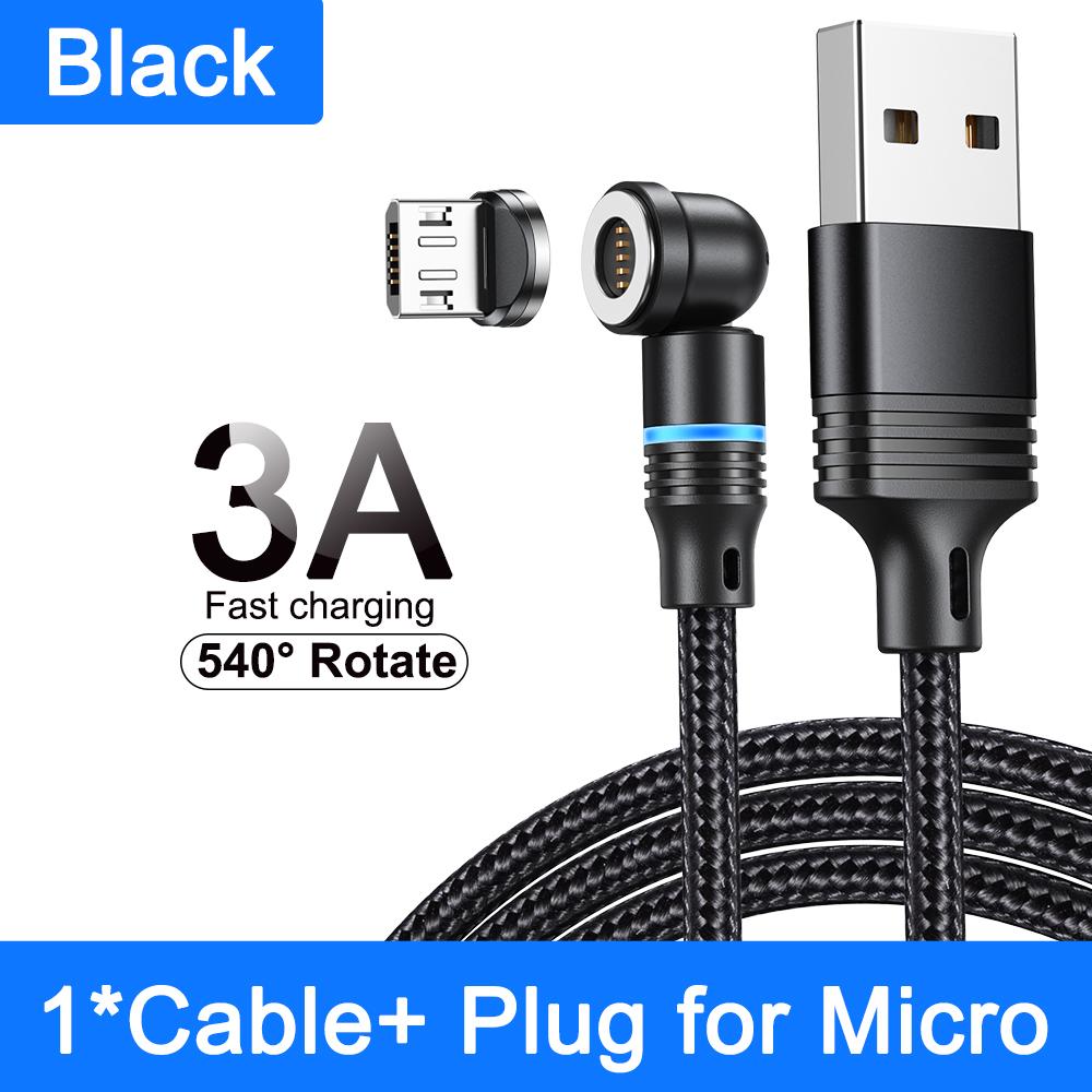 540° Otočný Magnetický Kábel 3A Rýchle Nabíjanie Typ C Kábel Pre Xiaomi Samsung Micro USB Dátový Kábel Magnetická Nabíjačka Pre iPhone 14