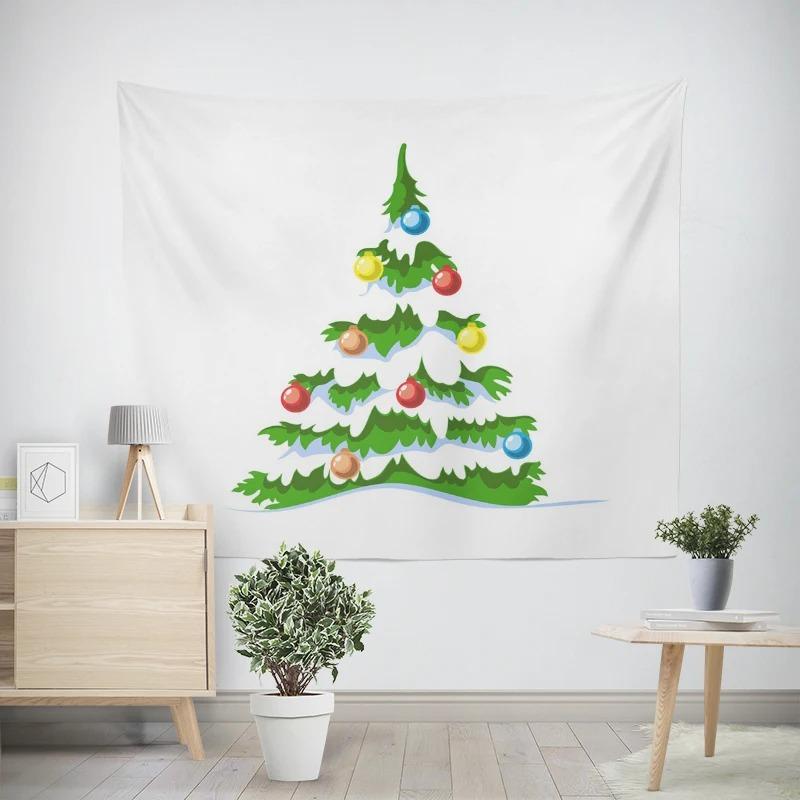 

Новогодний рождественский хрустальный шар Рождественская елка Узор Гостиная Спальня Декоративный гобелен 100x75cm