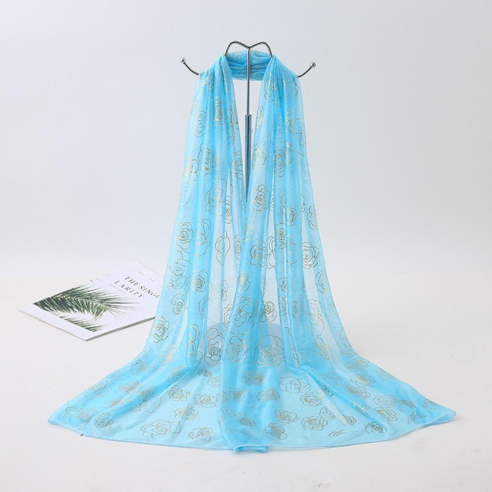 New printed phoenix rose silk scarf women's versatile long beauty yarn scarf beach yarn gift