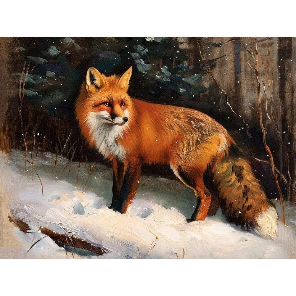 Canvas Dark Forest Wildlife Fox Lion Black Swan Retro Posters Prints Wall Art Picture Living Room Home Decor Wall Decor