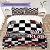 Checkerboard Racing Pattern Bedding uilt Set uilt Cover Pillowcase Home Decoration Birthday Gift (1 * duvet cover + 2 * pillowcase without core)