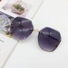 Polygonal Trimmed Sunglasses Women'S, Irregular Rimless Sunglasses Glasses