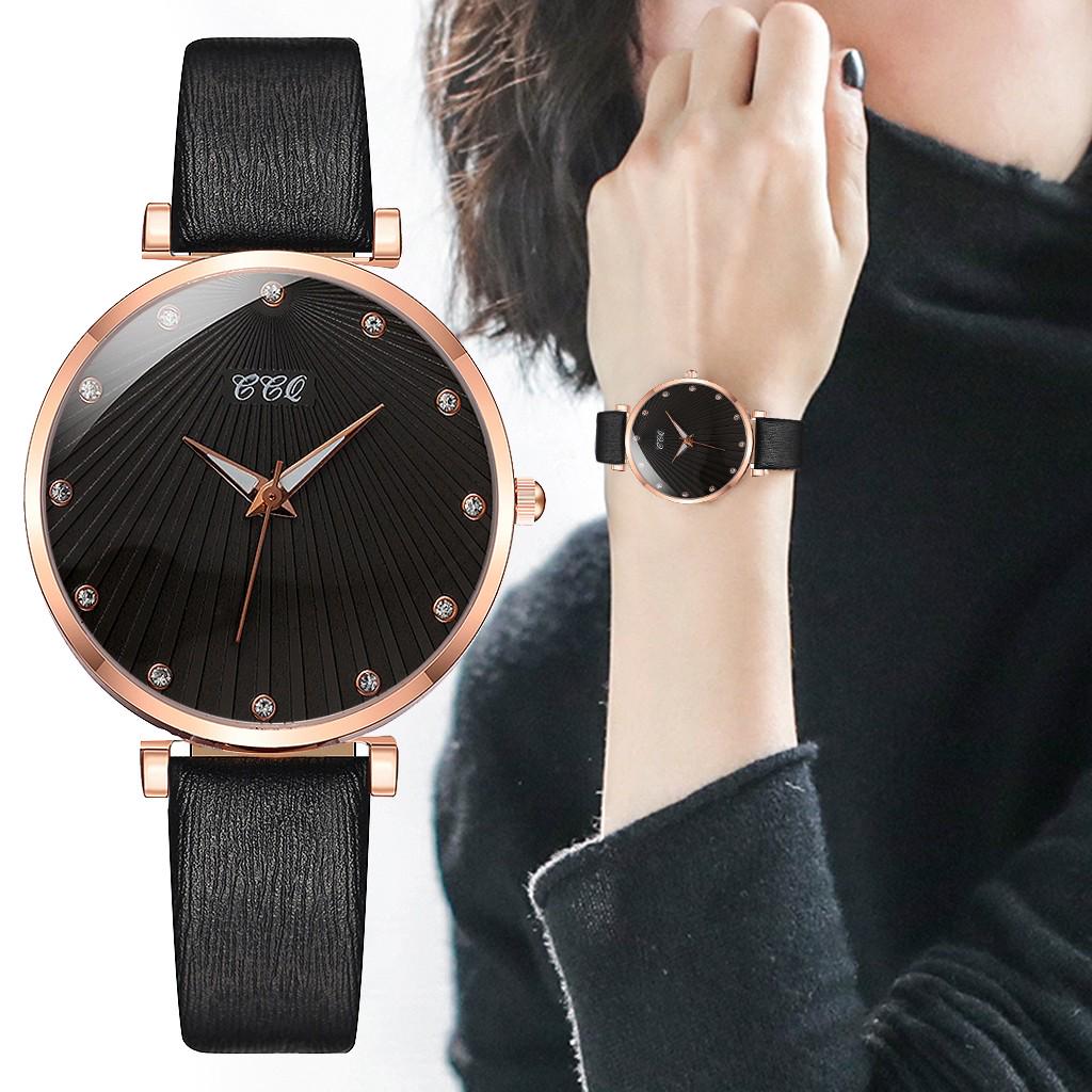 

Sleek Minimalist Calendar Leather Mesh Belt Woman Quartz Watch New One Size кофейный
