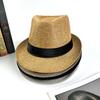 Manufacturers Supply Jazz Hats, British Style Linen Solid Color Top Hats, Men'S And Women'S Curled Edge Couple Sun Hats