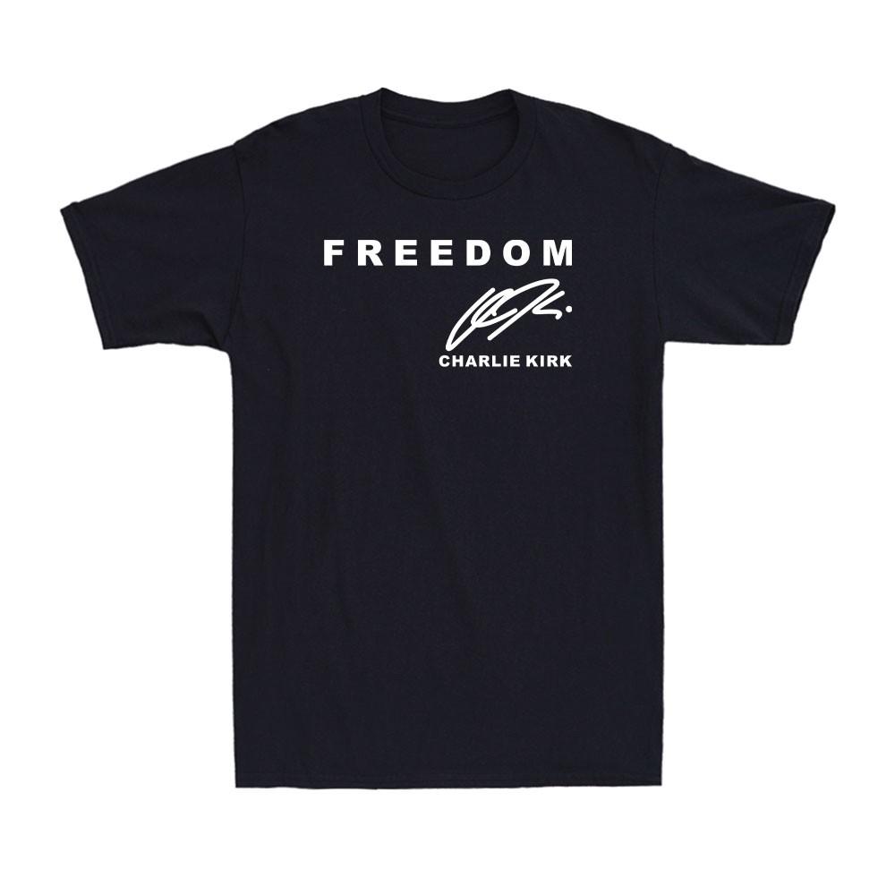 

Signature Charlie Kirk Shirt Merch Freedom US Patriotic Political Men s T-Shirt Unisex T-Shirt XL