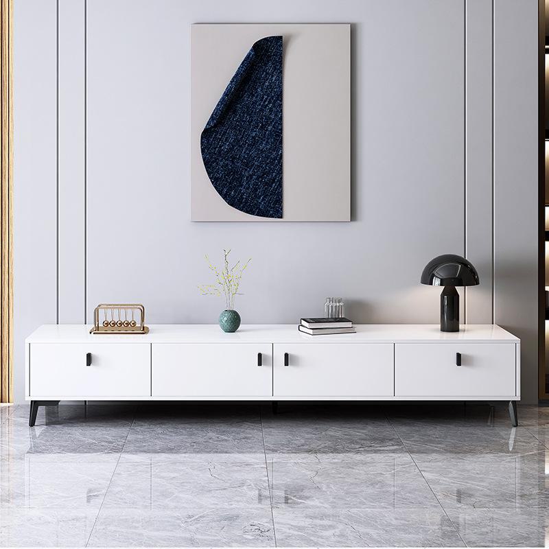 Yijiada Modern TV Cabinet & Coffee Table Combo for Small Spaces