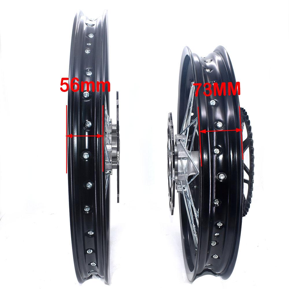 Motorcycle 1.60-21 Rim and 2.15-18 Front Rear Wheel With #520-45T Sprocket 240MM/220MM Brake Disc Plate for Kayo T2 Pit Bike