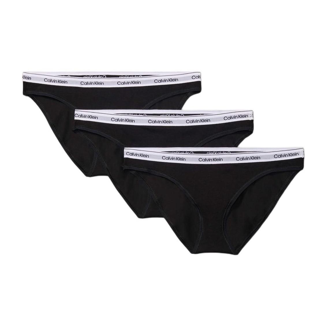 Calvin Klein Color Block Letter Comfortable Triangle Underwear 3-Pack Women Underwear Black QD5207-001 M