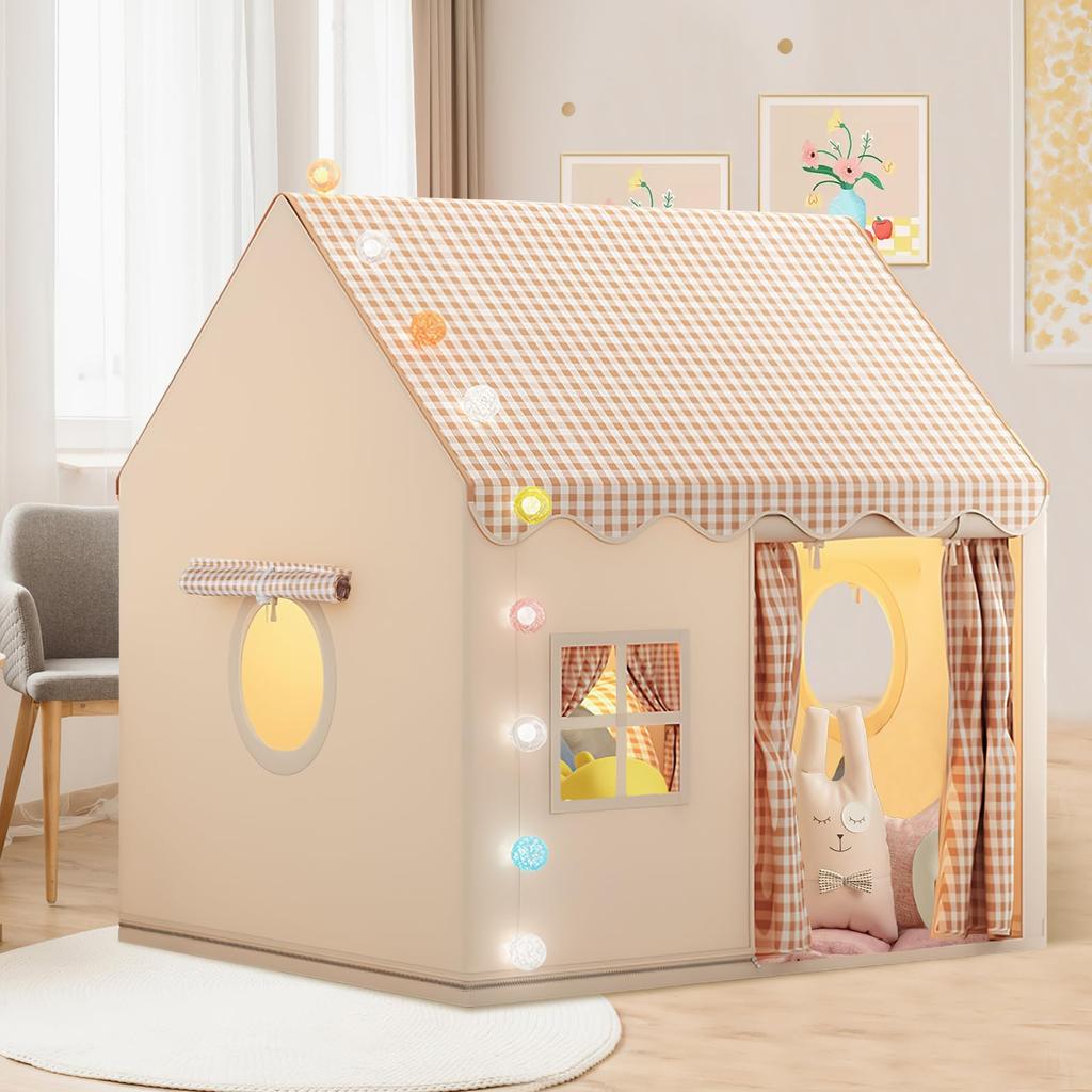 TwoPone Kids Tent for Girls Indoor Play Tent Tent House Secret Base Foldable Easy to Assemble 120cm x 100cm x 130cm with Storage Bag and Manual