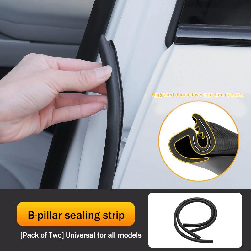 2pcs Car B pillar Sealing Strip Steel Bar Enhanced Door Edge Gap Dustproof and Sound Insulation for Sedan SUV