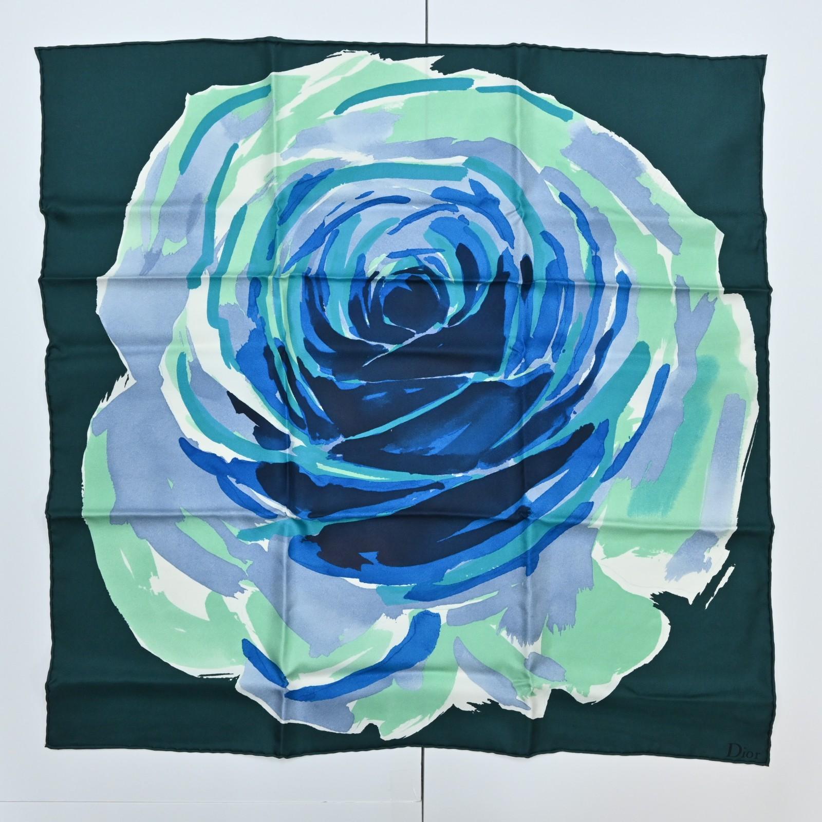 

Auth DIOR Scarf Rose Flower Pattern Silk 25538 di9907we